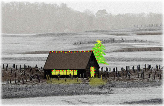 Hut in Snow - The Christmas Card
